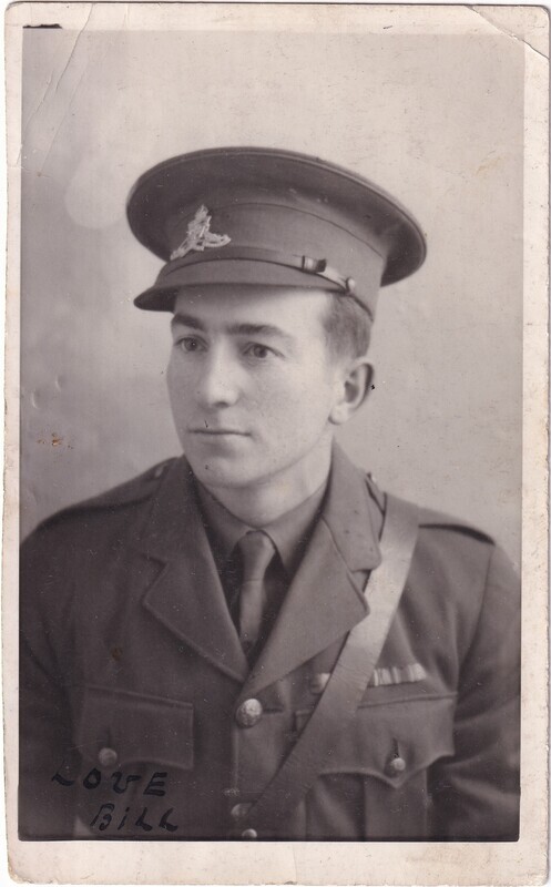 Portrait photo of W.I. (Bill) Hann in uniform, front