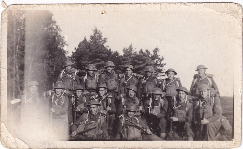 A group of Newfoundland soldiers in traning, front