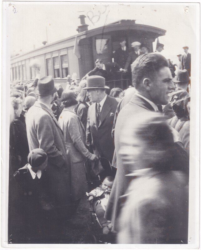 Corner Brook volunteers aboard a train departing for Port aux Basques, front