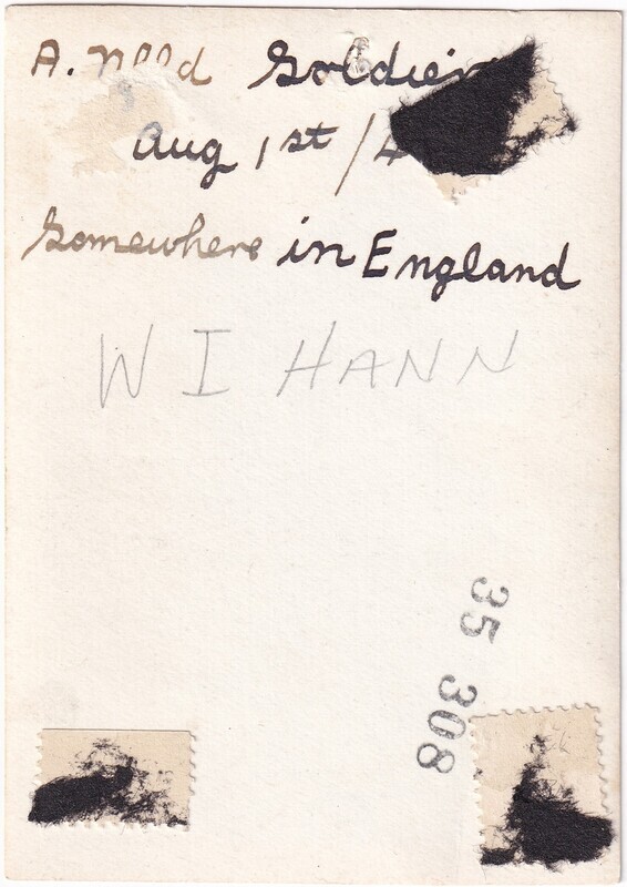 W.I. (Bill) Hann in uniform, back