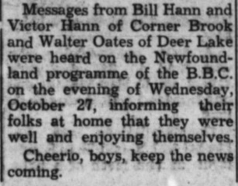 A newspaper clipping from "The King's Men" column in the October 30, 1943 issue of the Western Star